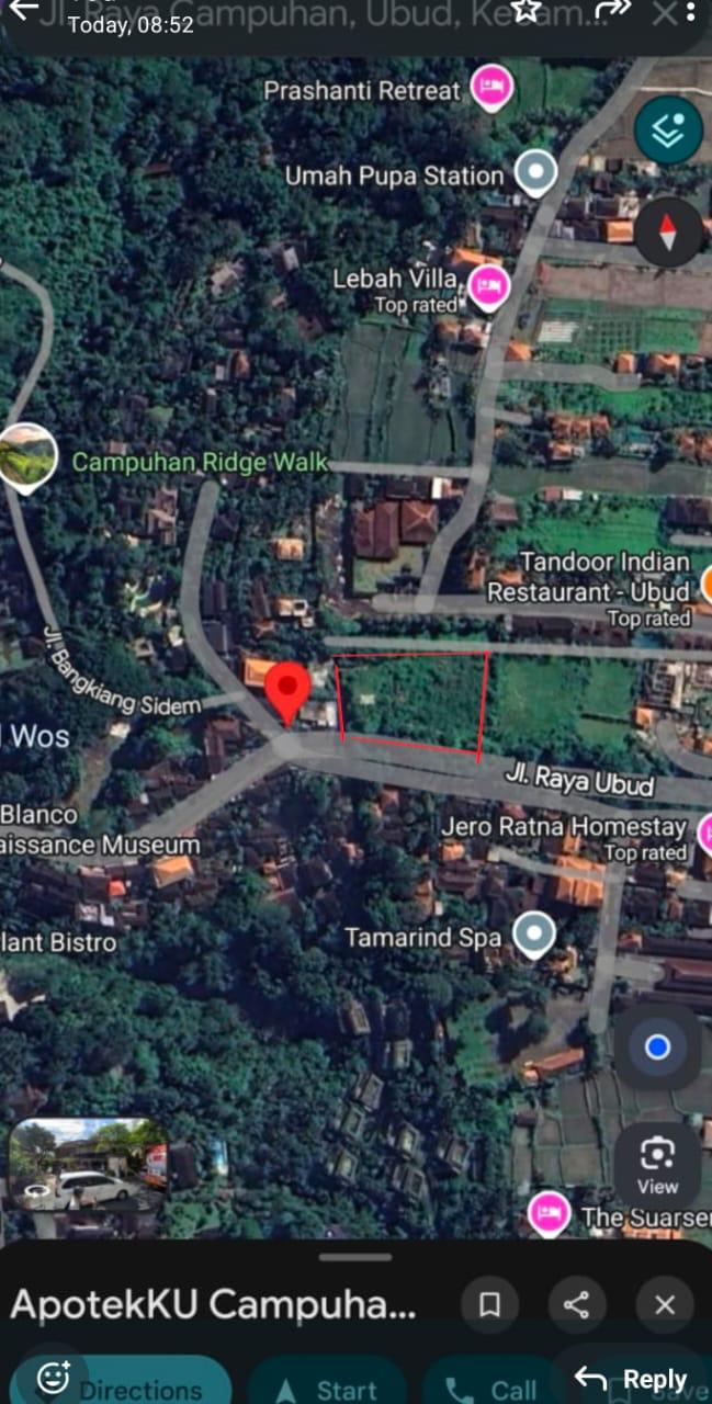 Jual Disewakan Tanah Murah di Jalan Utama Raya Ubud. Ubud. Gianyar.  Bali. - Real Estate di Bali & Indonesia